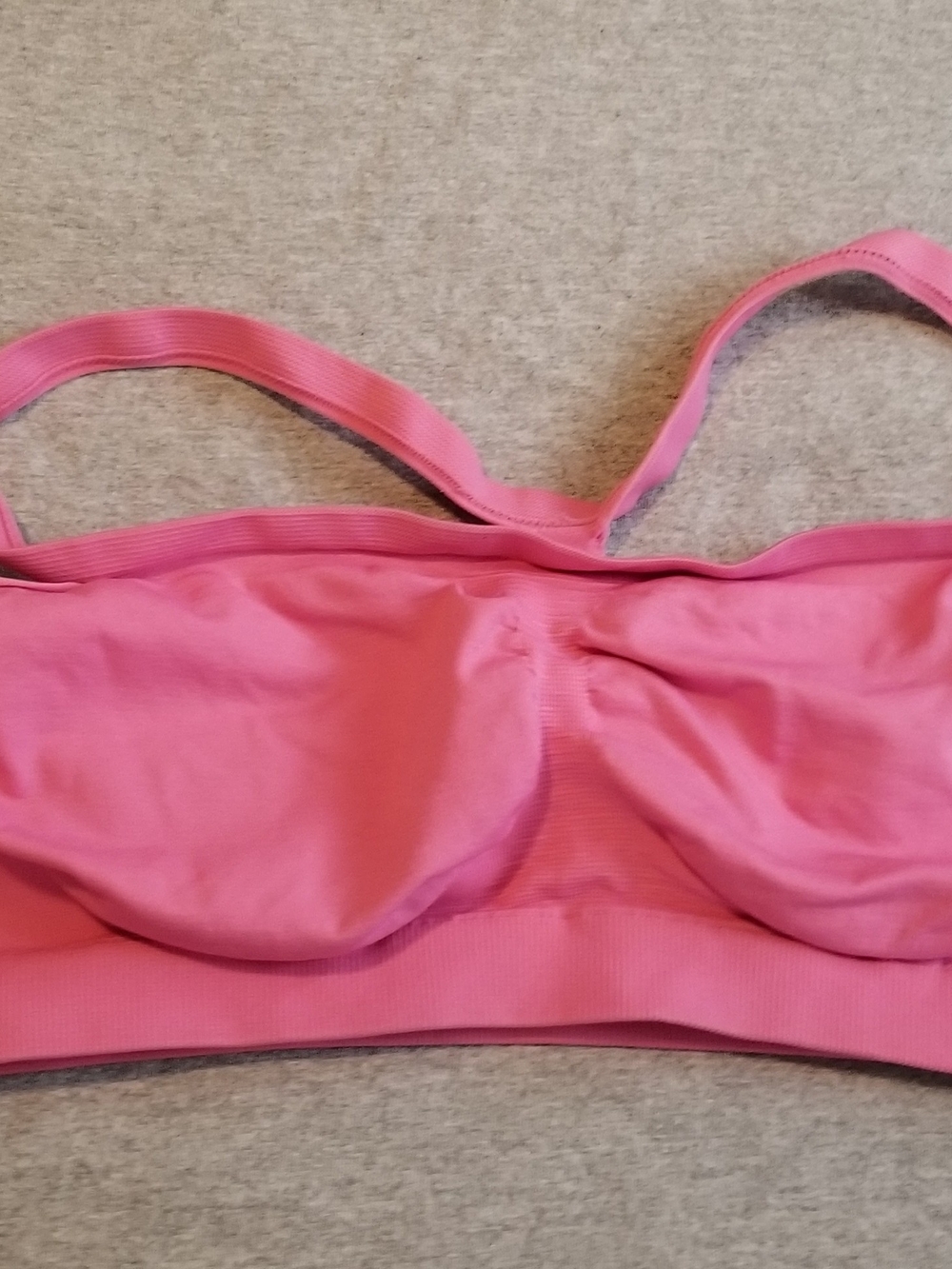 Barely There Large Pink Custom Flex Fit Bandini Bra With Racerback Straps